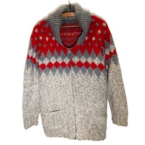 Vintage Handmade Shawl Neck Sweater - Men's L